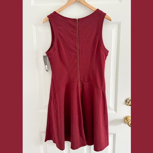 Mossimo Target Dress Dark Red Burgundy Drop Waist Business Casual Skater - Picture 2 of 5